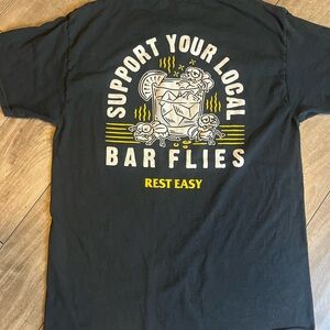 Support Your Local Bar Flies Black Tee